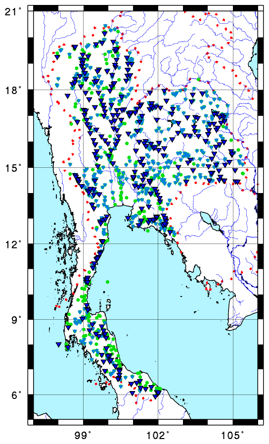 river gauge stations in Thailand