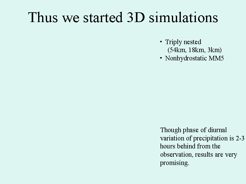 Thus we started 3D simulations