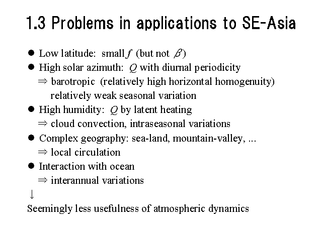 1.3 Problems in applications to SE-Asia