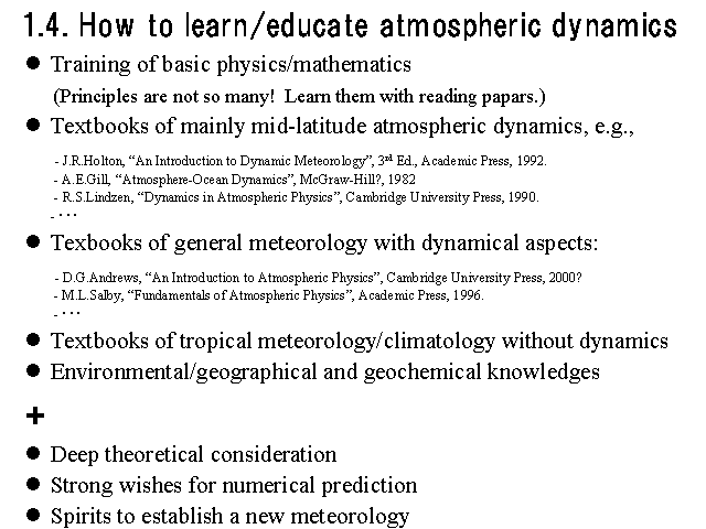 1.4. How to learn/educate atmospheric dynamics