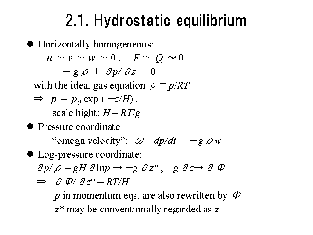 2.1. Hydrostatic equilibrium