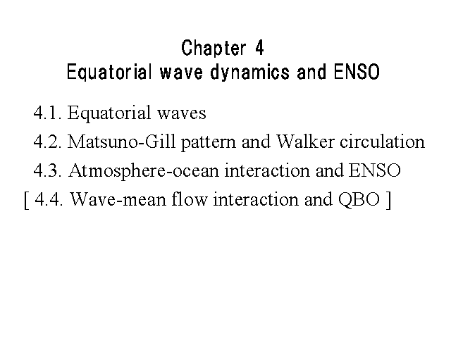 Chapter 4Equatorial wave dynamics and ENSO