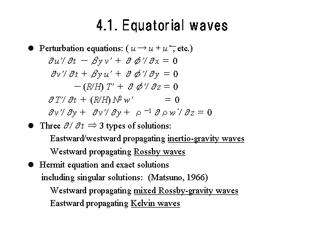 4.1. Equatorial waves