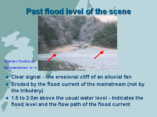 Past flood level of the scene