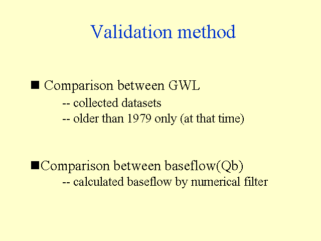 Validation method