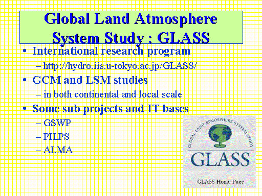 Global Land Atmosphere System Study : GLASS