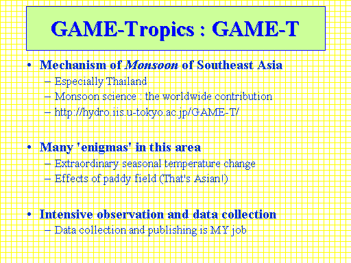 GAME-Tropics : GAME-T 