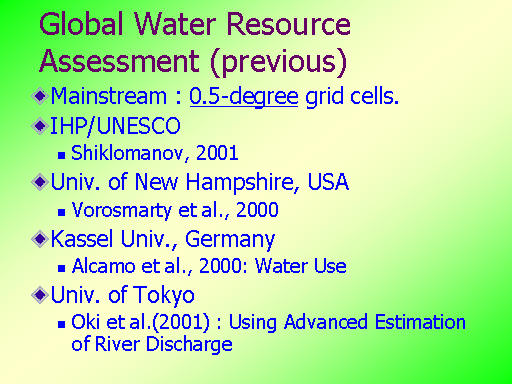 Global Water Resource Assessment (previous)