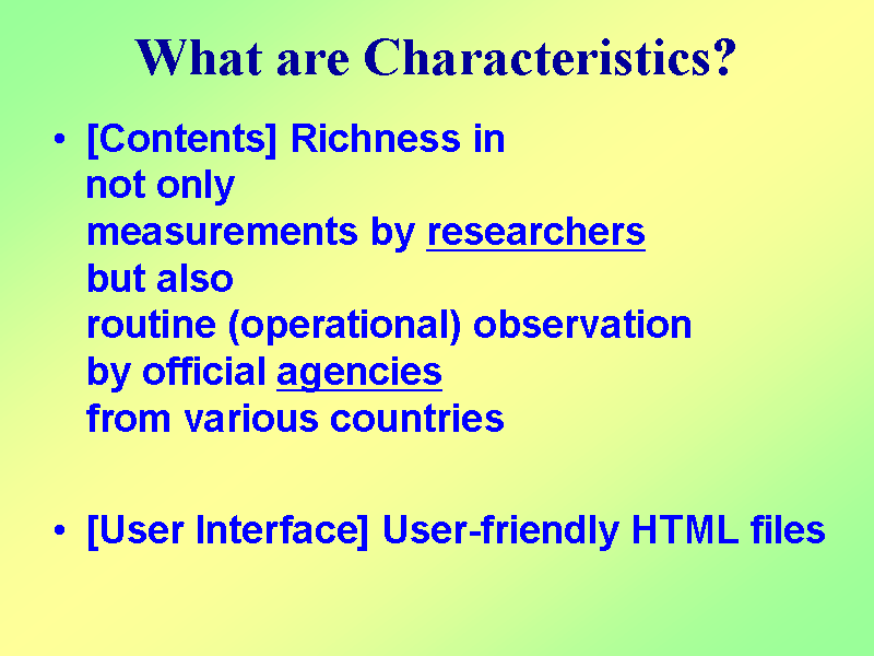 What are Characteristics?